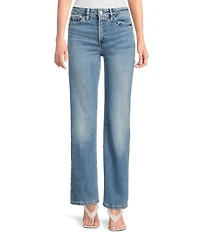 Good American Soft Tech Good True High-Rise Straight Leg Denim Jeans