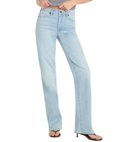 Good American Soft Tech Good True Straight Leg High-Rise Denim Jeans