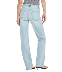 Good American Soft Tech Good True Straight Leg High-Rise Denim Jeans