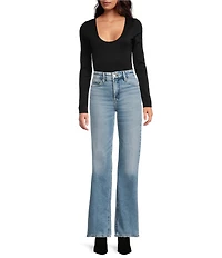 Good American Soft Tech Good True Slim Straight Leg High Rise Denim Jeans