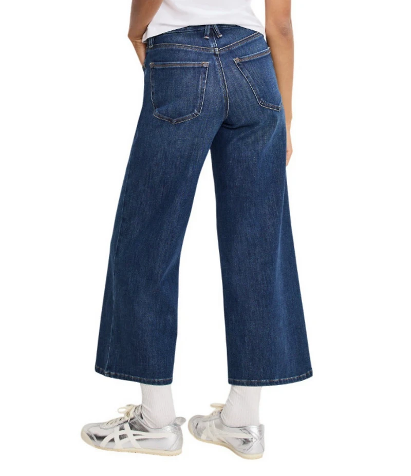 Good American Soft Tech Good Waist High Rise Palazzo Cropped Jeans