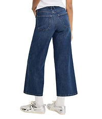 Good American Soft Tech Good Waist High Rise Palazzo Cropped Jeans