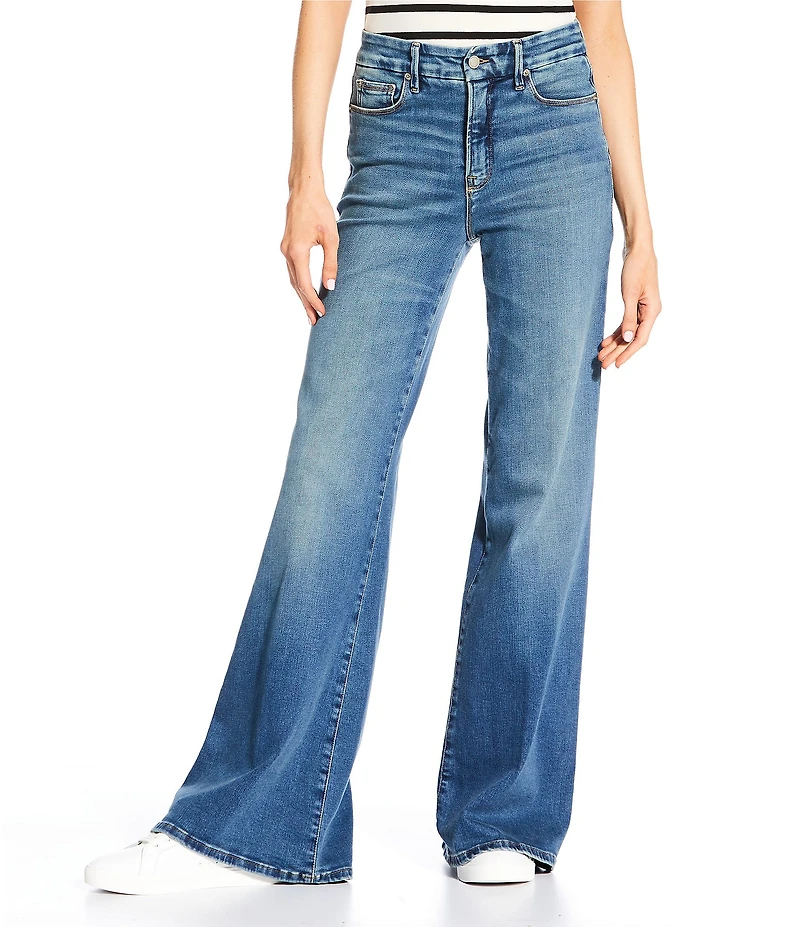 Good American Soft Tech Good Waist Palazzo Jeans
