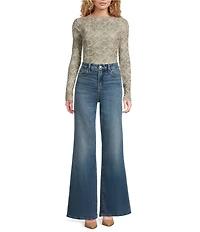 Good American Soft Tech Good Waist Palazzo Jeans