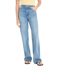 Good American Soft Tech High Rise Good True Straight Leg Denim Jeans