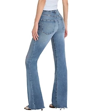 Good American Soft Tech Mid Rise Good Legs Flare Denim Jeans
