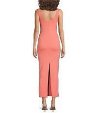 Good American Square Neck Sleeveless Scuba Maxi Dress
