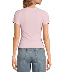 Good American Super Stretch Crew Neck Short Sleeve Baby Tee