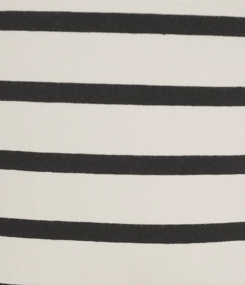 Good American Super Stretch Crew Neck Short Sleeve Stripe Baby Tee
