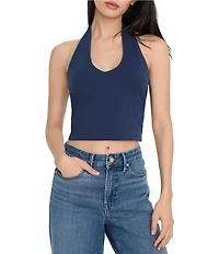 Good American Super Stretch Halter Neck Sleeveless Tank Top