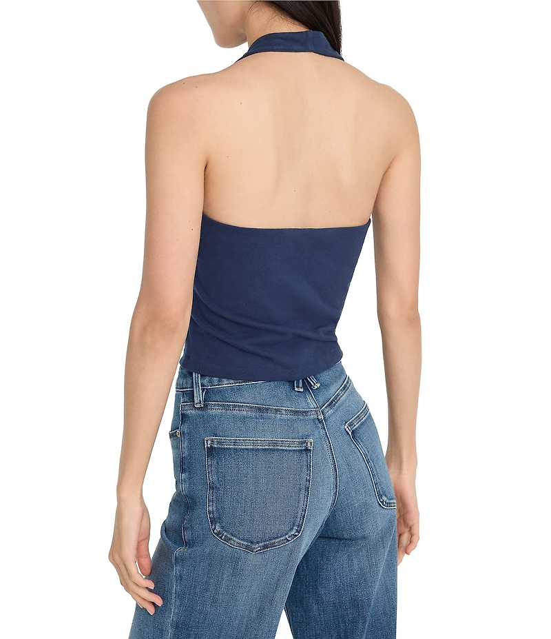 Good American Super Stretch Halter Neck Sleeveless Tank Top