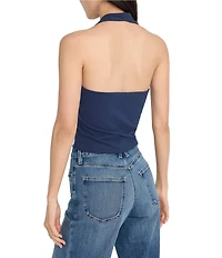 Good American Super Stretch Halter Neck Sleeveless Tank Top
