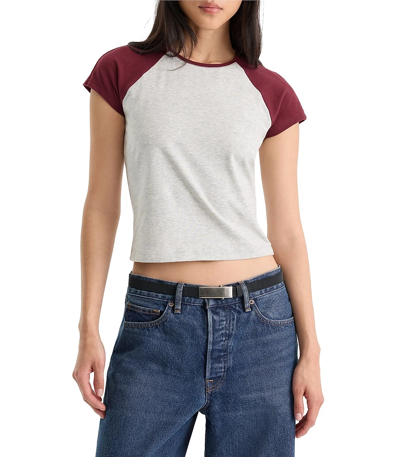 Good American The Raglan Crew Neck Short Sleeve Tee