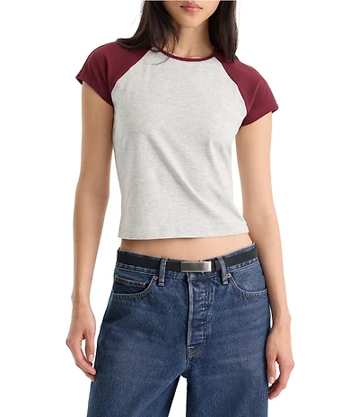 Good American The Raglan Crew Neck Short Sleeve Tee