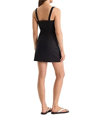 Good American The Structured Square Neck Sleeveless Mini Dress