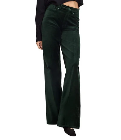 Good American Velvet Good Waist High Rise Palazzo Pants