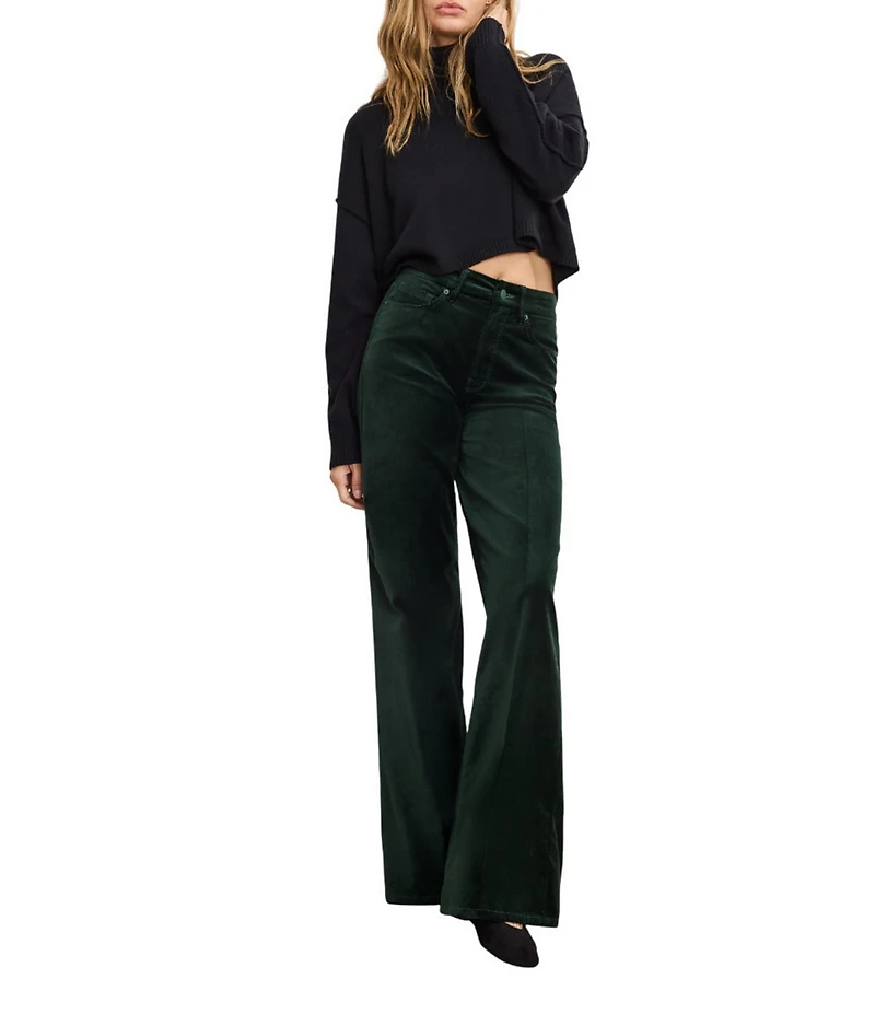 Good American Velvet Good Waist High Rise Palazzo Pants