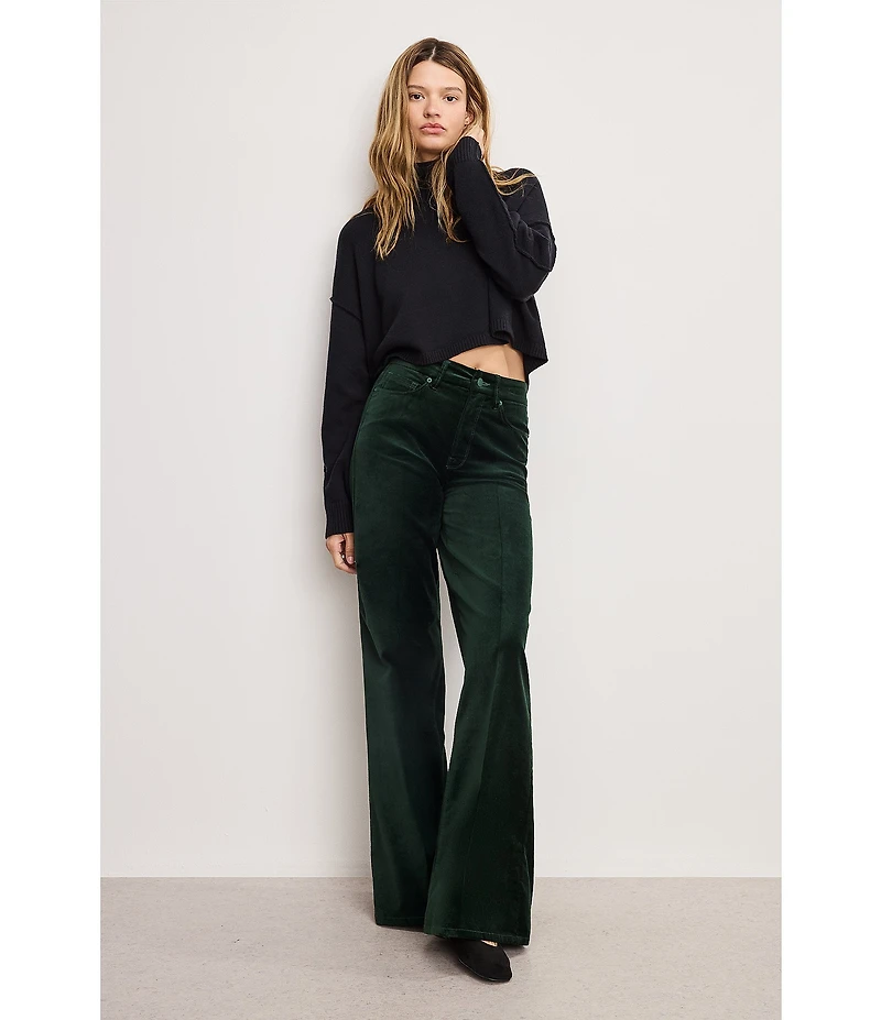 Good American Velvet Good Waist High Rise Palazzo Pants