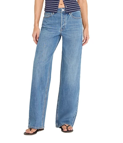 Good American Vintage Wide Leg High Rise Denim Jeans