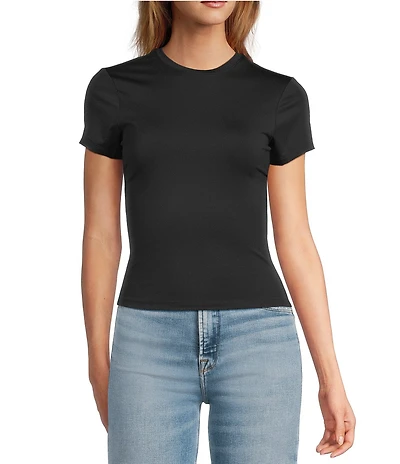 Good American Weightless Crew Neck Short Sleeve Baby Tee