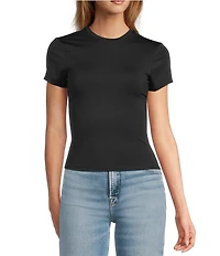 Good American Weightless Crew Neck Short Sleeve Baby Tee