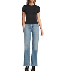 Good American Weightless Crew Neck Short Sleeve Baby Tee