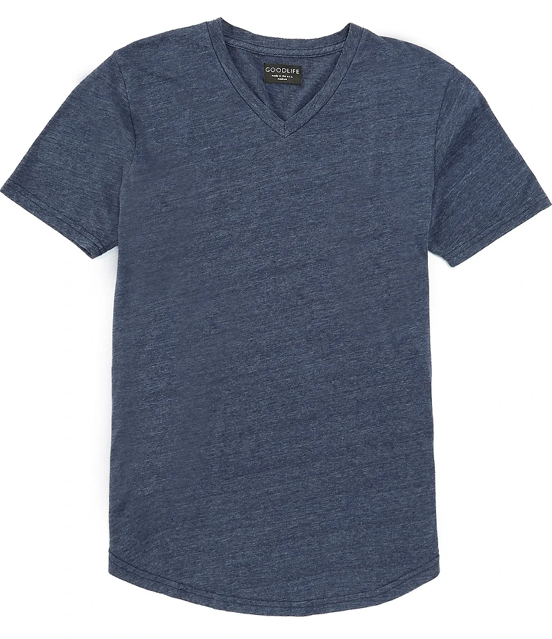 Goodlife Slim-Fit Triblend Scallop Short Sleeve V-Neck T-Shirt