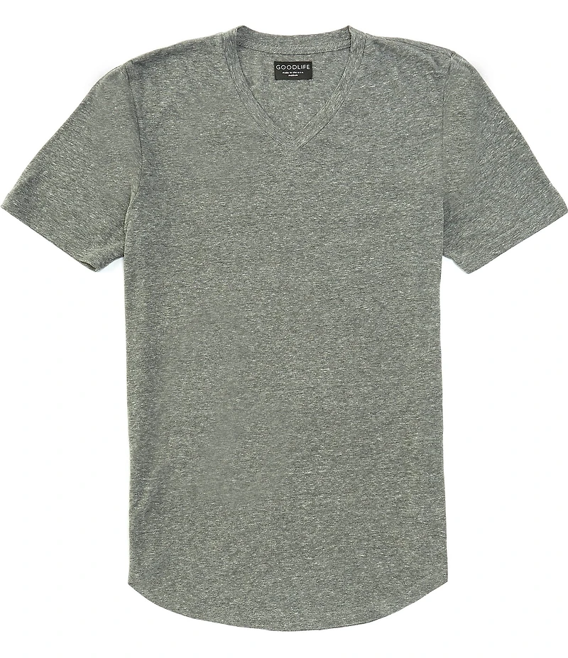 Goodlife Slim-Fit Triblend Scallop Short Sleeve V-Neck T-Shirt
