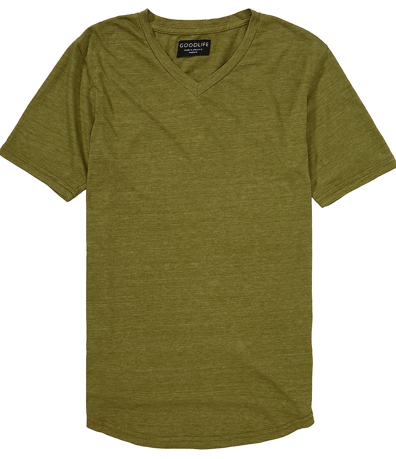 Goodlife Slim-Fit Triblend Scallop Short Sleeve V-Neck T-Shirt
