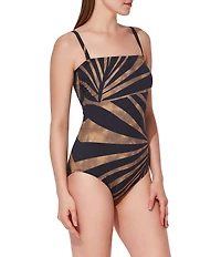 Gottex Desert Queen Tummy Control Bandeau One Piece Swimsuit