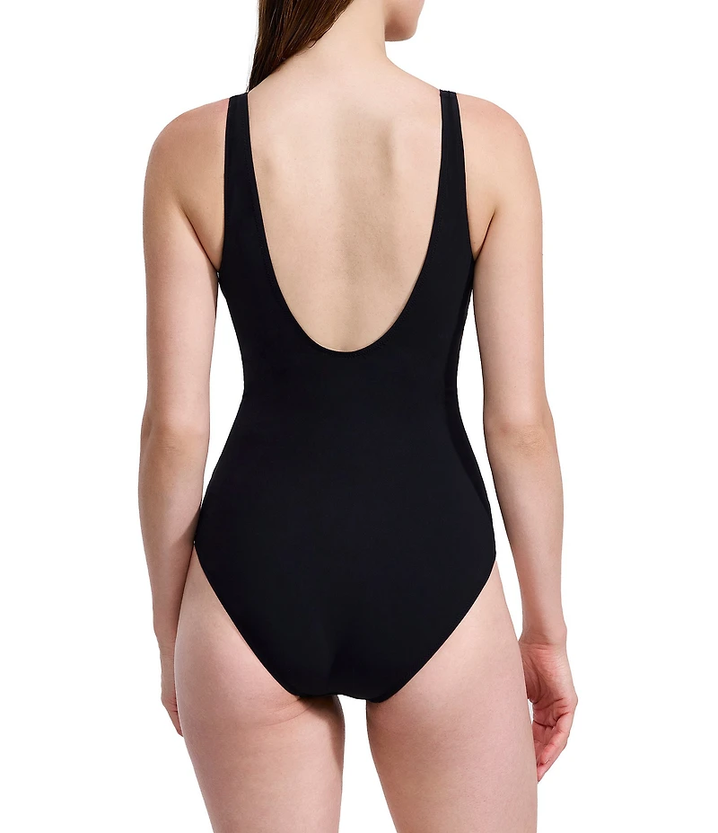 Gottex Elegant Essence V-Neck Tummy Control Tank One Piece Swimsuit