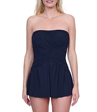 Gottex Lattice Strapless Neck Bandeau One Piece Swimdress