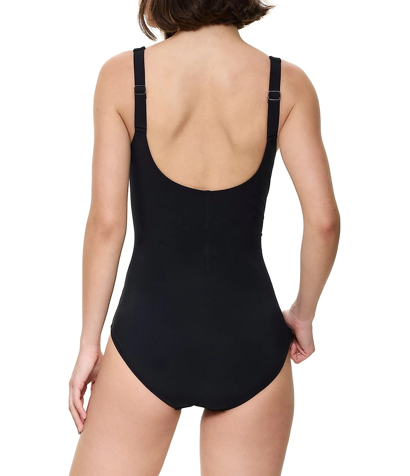 Gottex Luxe Allure Square Neck Tummy Control One Piece Swimsuit