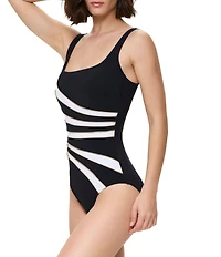 Gottex Luxe Allure Square Neck Tummy Control One Piece Swimsuit