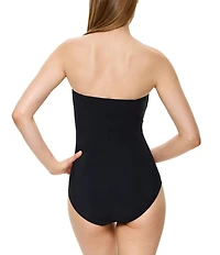 Gottex Luxe Allure Strapless Neck Tummy Control Bandeau One Piece Swimsuit