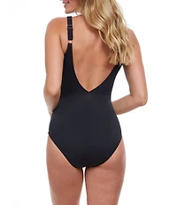 Gottex Mirage V-Neck Tummy Control One Piece Swimsuit