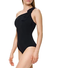Gottex Modern Muse Solid One Shoulder One Piece Swimsuit