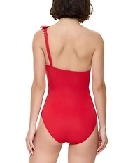 Gottex Modern Muse Solid One Shoulder One Piece Swimsuit
