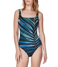 Gottex Willow Square Neck Tummy Control One Piece Swimsuit