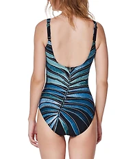Gottex Willow Square Neck Tummy Control One Piece Swimsuit