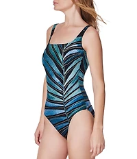 Gottex Willow Square Neck Tummy Control One Piece Swimsuit
