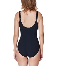 Gottex Yuri Floral Square Neck Tummy Control One Piece Swimsuit