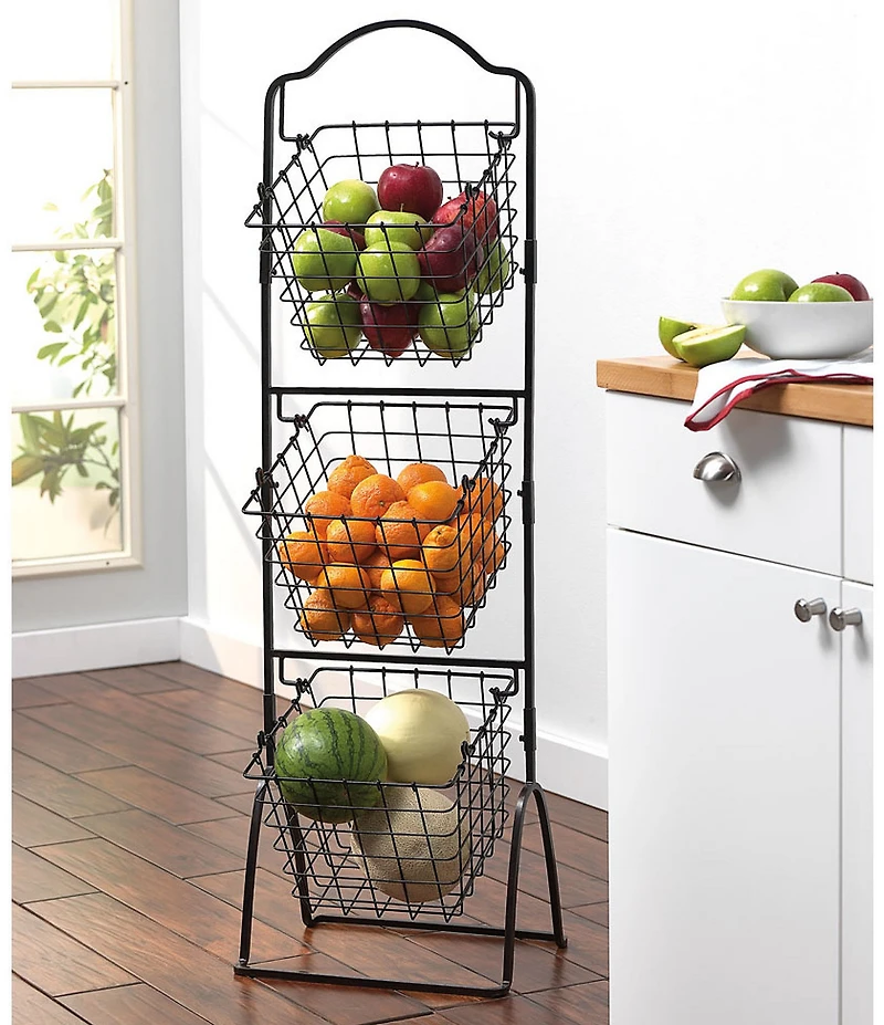 Gourmet Basics by Mikasa 3-Tiered Metal Market Basket