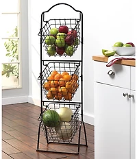 Gourmet Basics by Mikasa 3-Tiered Metal Market Basket