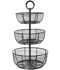 Gourmet Basics by Mikasa Spindle 3-Tier Round Wrap Basket