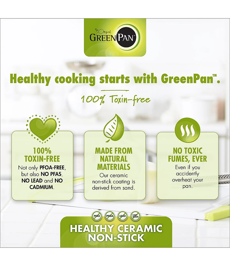 GreenPan Chatham Ceramic Non-stick 8#double; & 10#double; Open Fry Pan Set