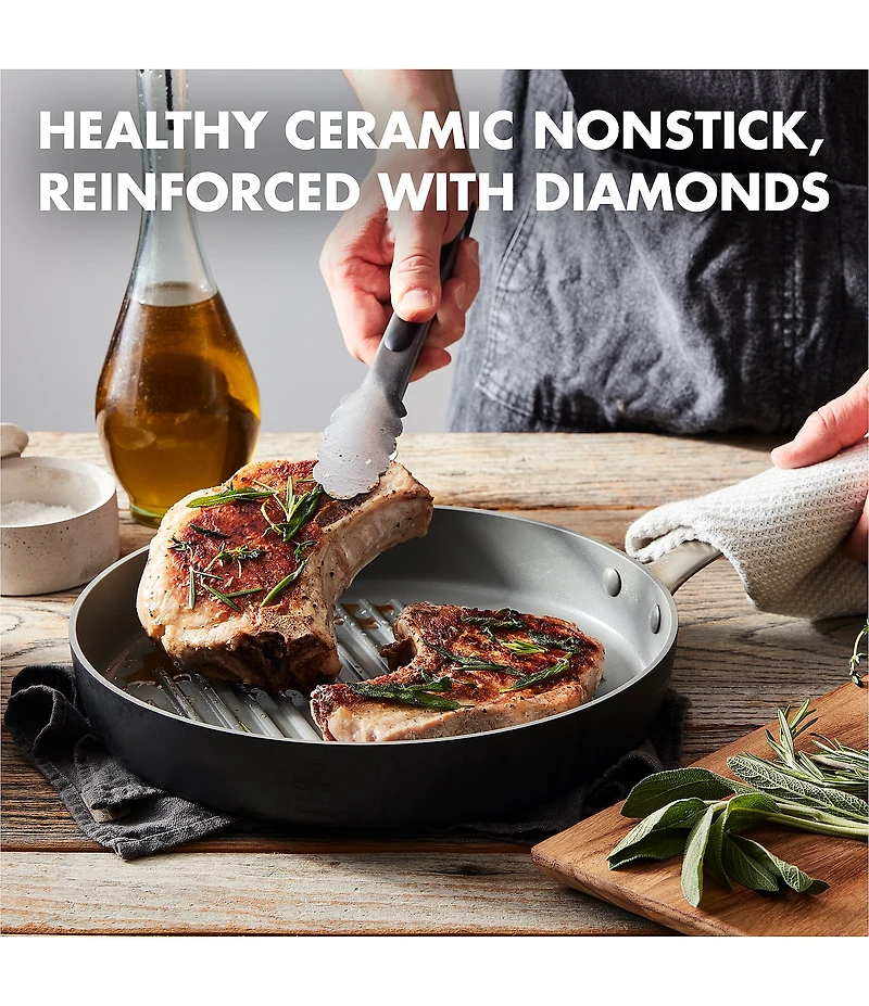 GreenPan Chatham Ceramic Nonstick 11#double; Round Grill Pan