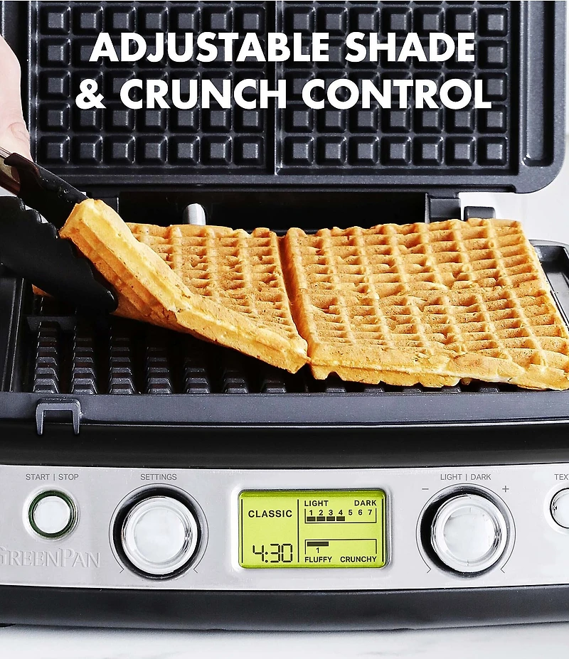 GreenPan Elite Ceramic Nonstick 4-Square Waffle Maker
