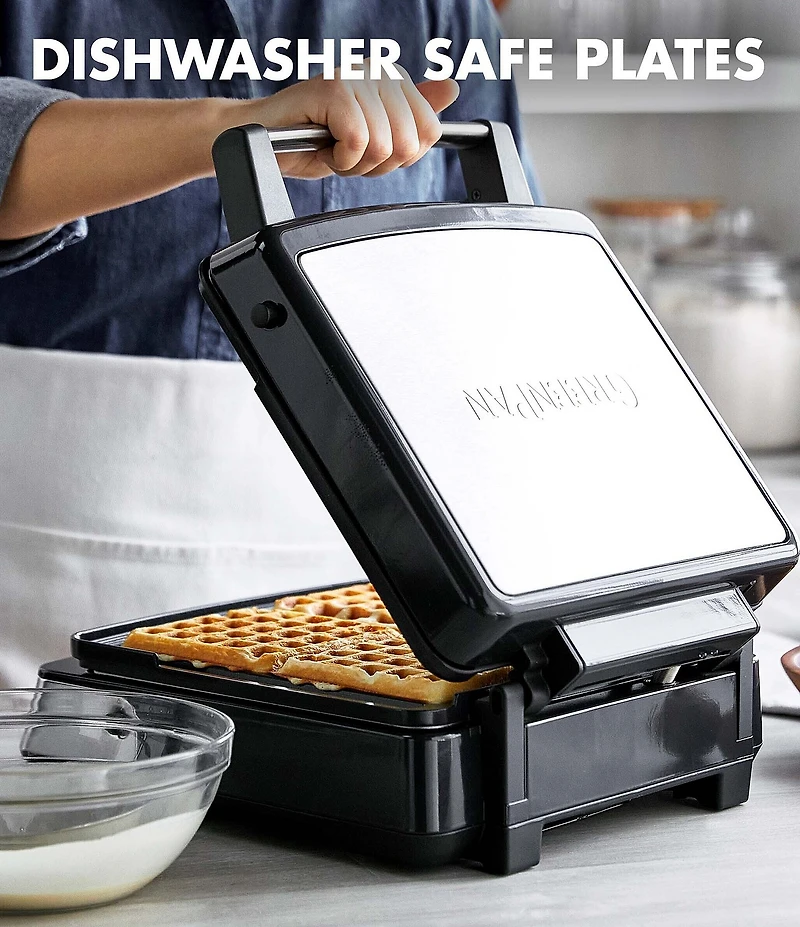 GreenPan Elite Ceramic Nonstick 4-Square Waffle Maker