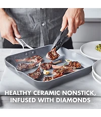 GreenPan Paris Pro Ceramic Nonstick 11#double; Square Grill Pan